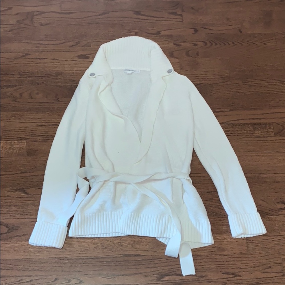 white Calvin Klein sweater